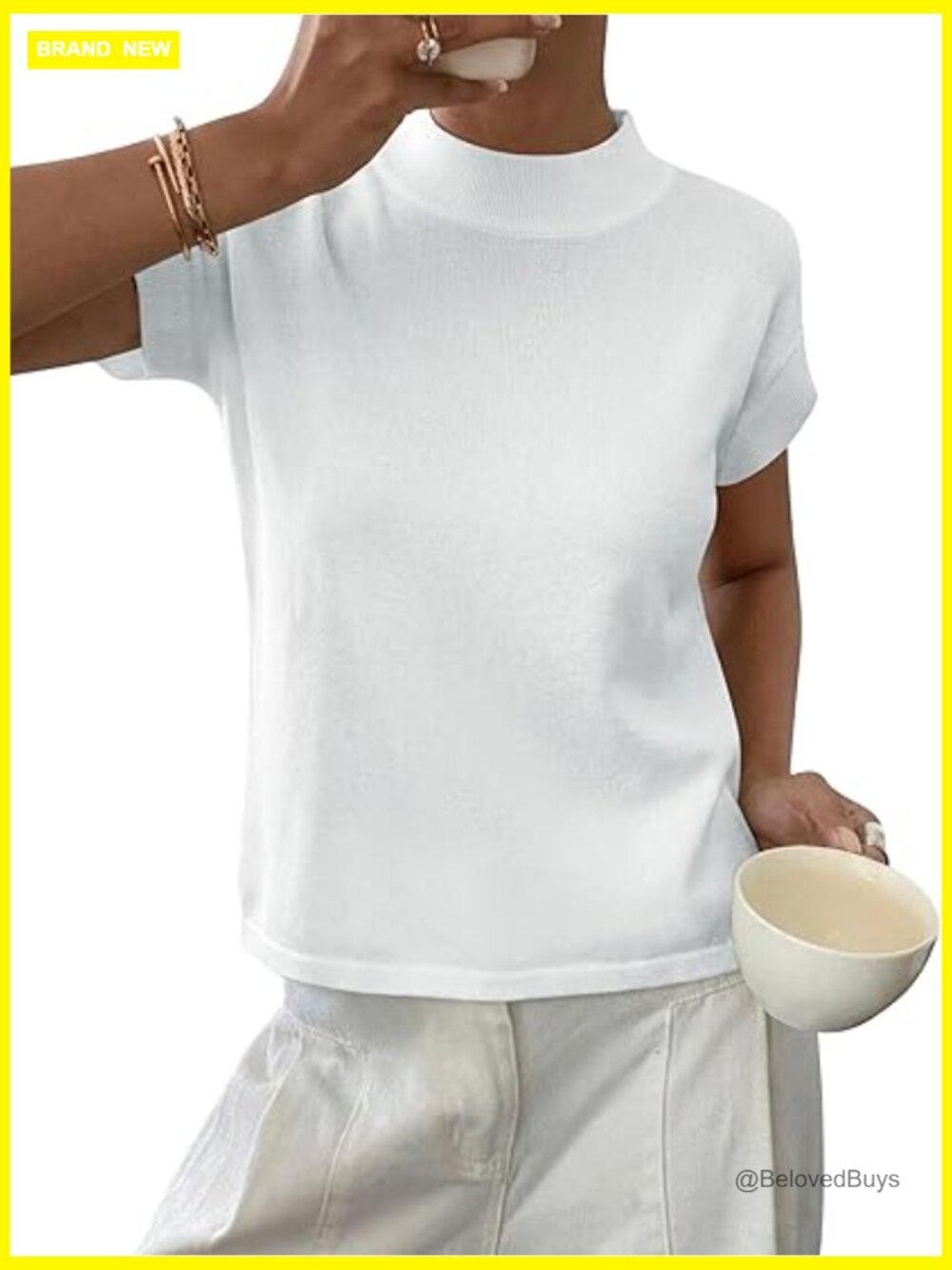 Cap Sleeve Knit Crop Top Lightweight Pullover Summer Sweater